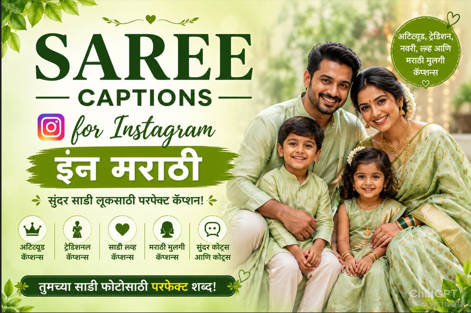Saree Caption for Instagram in Marathi