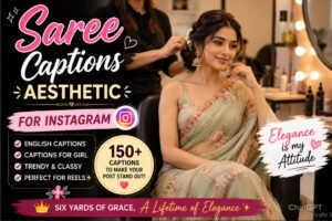 150+ Saree Captions Aesthetic for Instagram | Short, English, Hindi & Girl Captions