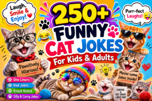 250+ Funny Cat Jokes for Kids & Adults | Hilarious Cat Puns, One-Liners & Dad Jokes